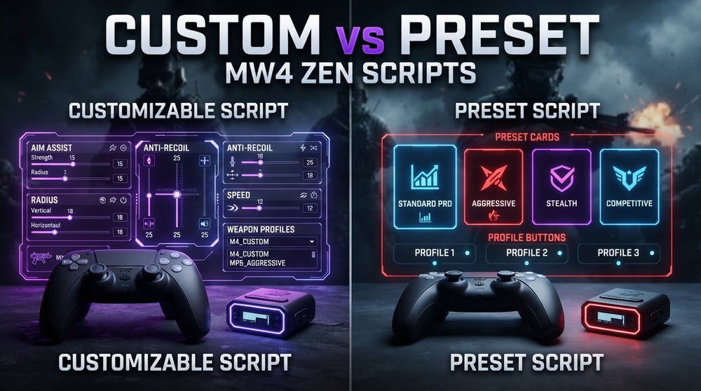 Customizable vs Preset MW4 Cronus Zen Scripts
