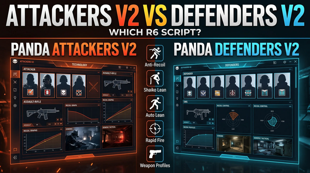Panda Attackers V2 vs Panda Defenders V2: Rainbow Six Siege Scripts Compared