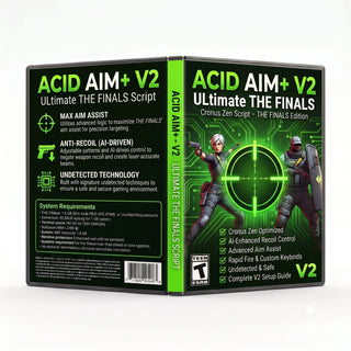 Acid Aim+ V2 product artwork for the THE FINALS Cronus Zen script, featuring ultimate controller gameplay tools in a downloadable GPC script for Cronus Zen players.