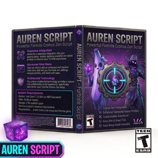 Auren product artwork for the Fortnite Cronus Zen script, featuring all-in-one controller gameplay tools in a downloadable GPC script for Cronus Zen players.