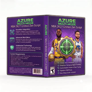 Azure NBA 2K27 Cronus Zen script product artwork featuring multi-mode shooting and dribble controls