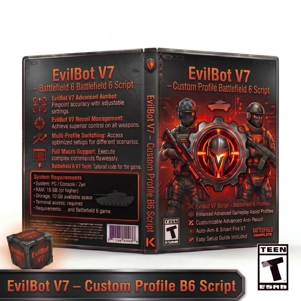 EvilBot V7 Battlefield 6 Cronus Zen script with custom profiles, aim assist and anti-recoil settings
