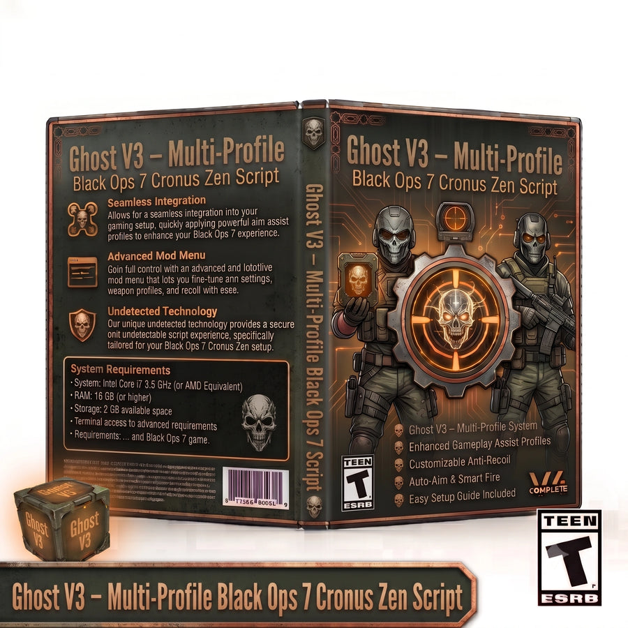 Ghost V3 Black Ops 7 Cronus Zen script product image with multi-profile recoil and aim features