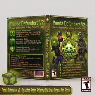 Panda Defenders V2 Rainbow Six Siege Cronus Zen Script product artwork featuring operator-based defender weapon profiles