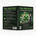 A software box-style cover for Prestige - Weapon & Movement, shown front and back on a light gray background. The design is predominantly black with bright green text and graphics, plus character artwork on the front.