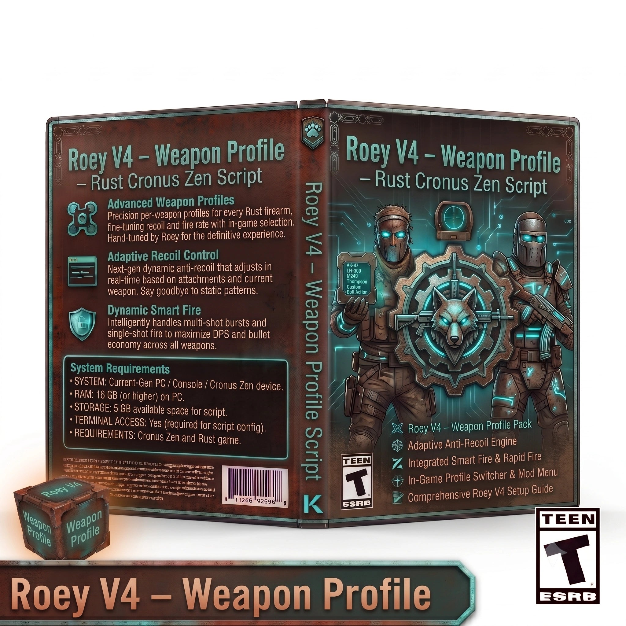 product artwork for the cronus zen script roey v4 rust cronus zen script
