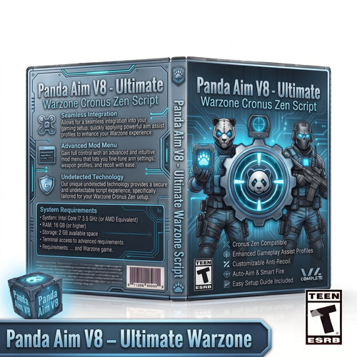 Panda Aim V8 product artwork for Warzone Cronus Zen scripts