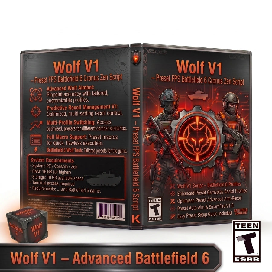 Wolf V1 Battlefield 6 Cronus Zen script with FPS presets, aim assist and anti-recoil settings